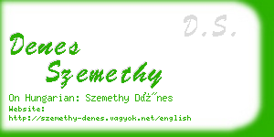 denes szemethy business card